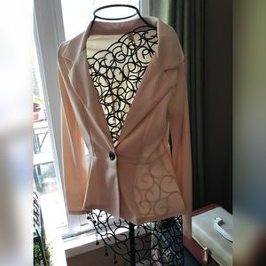 Nude Peplum Blazer